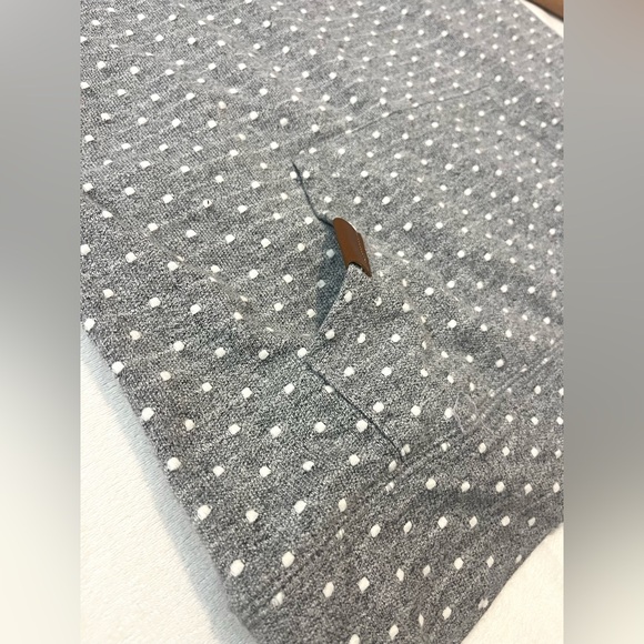 Maurices Gray and White Polka Dot Top w Brown Sleeves Cowl Neck Sweatshirt XS - Picture 5 of 16